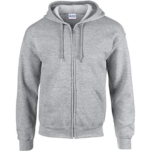 Image of Gildan Heavy Blend Unisex Adult Full Zip Hooded Sweatshirt Top (L) (Sport Grey)