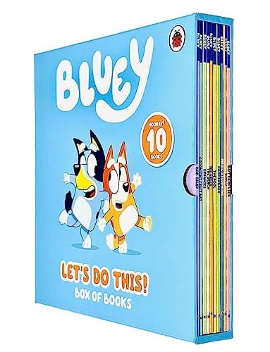 Image of Bluey lets Do This! 10 Picture Books Story Collection Box Set (The Beach, Goodnight Fruit Bat, Butterflies, Bingo, Magic Xylophone, Hammerbarn, The Pool, The Creek, Grannies & Bob Biley)
