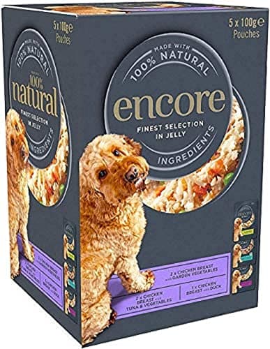 Image of Encore Natural Wet Dog Food, Chicken Selection in Jelly,pack of 4 (5 x 100g) Pouches