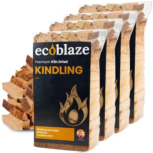 Image of Ecoblaze Kiln Dried Kindling Wood 10kg - Easy to Light, Smokeless Fire Starter for Stoves, Fire Pits, BBQs, Chimineas, Wood Burners & Indoor or Outdoor Fires (4x2.5kg packs)