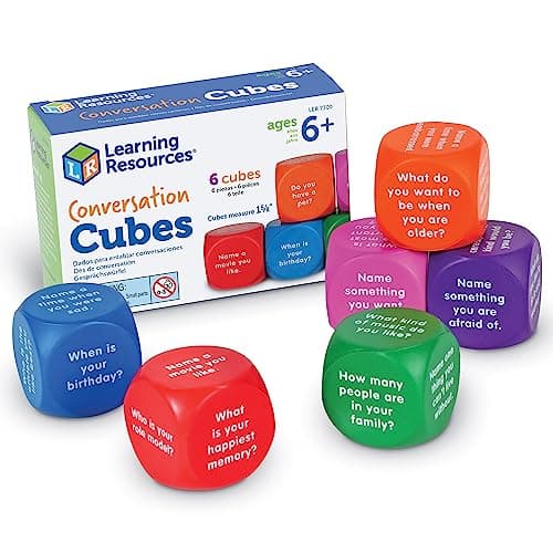 Image of Learning Resources Conversation Cubes, Ages 6+, Social Emotional Learning Toys, Spark Speaking & Listening Skills