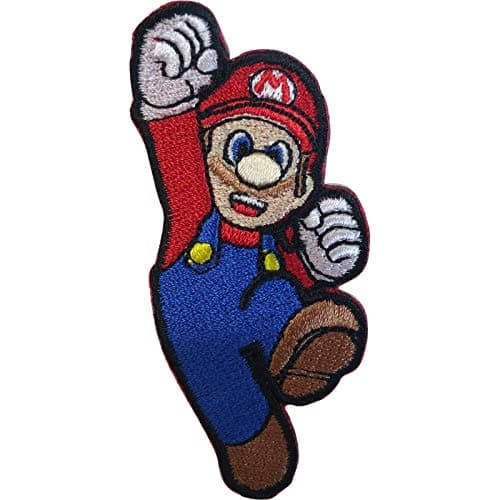 Image of Mario Patch Iron Sew On Embroidered Badge Super Mario Bros Video Game