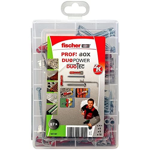 Image of fischer - Set of 87 Wall Plugs and Screws for Plaster, Concrete and Brick
