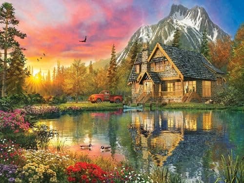 Image of Jigsaw Puzzles for Adults 500 Piece A Landscape of Lakes and Mountains 20.5 x 15 Inch Puzzle for Adults Educational Challenge 500 Pieces Puzzles for Adult
