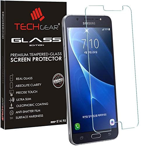 Image of TECHGEAR Screen Protector for Galaxy J5 2016 (SM-J510 Series) - GLASS Edition Genuine Tempered Glass Screen Protector Guard Cover Compatible with Samsung Galaxy J5 2016