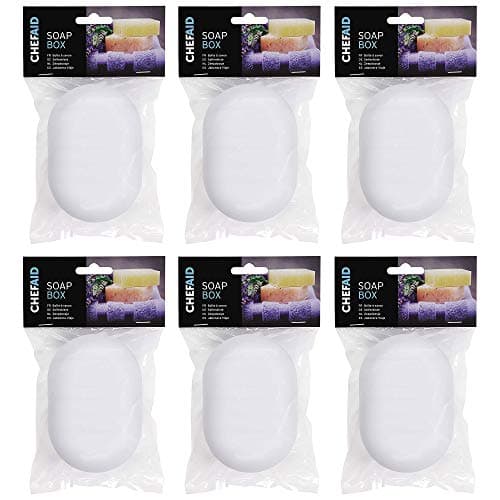 Image of Chef Aid Travel Soap Holder Box for Bathroom and Kitchen White (Pack of 6)