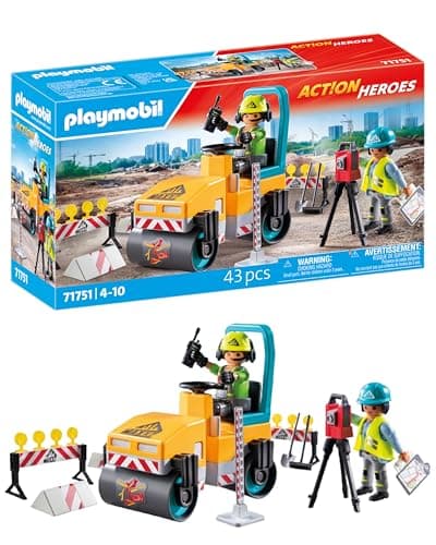 Image of Playmobil | Action Heroes | Road Construction Site | Construction Toy for Kids | Construction Playset | Toys for Children Aged 4+ | 71751