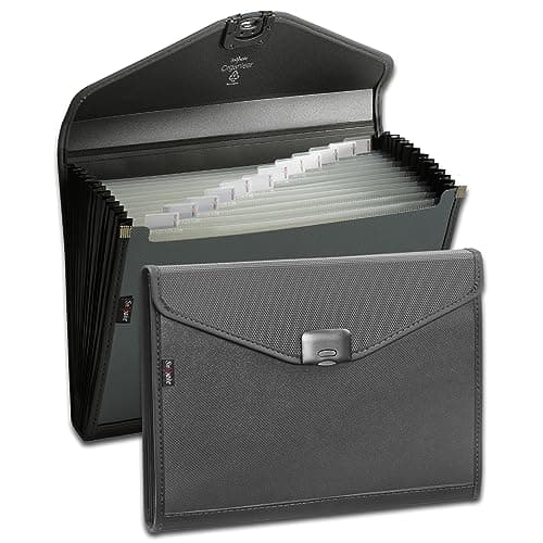 Image of Snopake A4 Zeon Charcoal 13-Part Expanding Organiser [Ref: 15894]