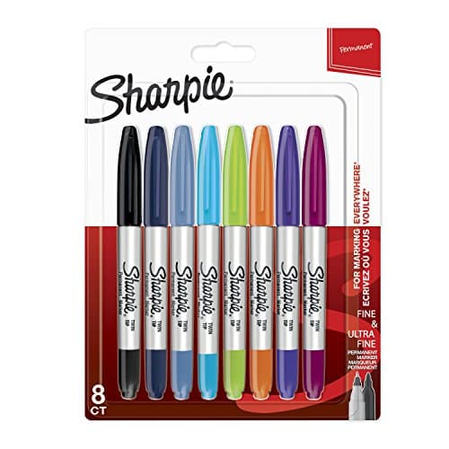 Image of Sharpie Twin Tip Permanent Marker Ultra Fine & Fine Tip - Black (Pack of 8)