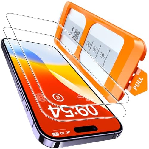 Image of TOCOL 2 Pack for iPhone 14 Pro Screen Protector 6.1-Inch, Instant Installation, 16FT Military Grade Shatterproof, 9H+ Hardness Tempered Glass, Case Friendly, HD Clear Coverage Protection