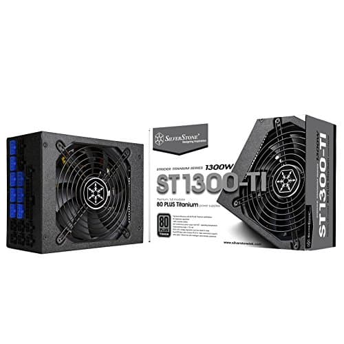 Image of SilverStone SST-ST1300-TI - Strider Titanium Series, 1300W 80 Plus Titanium ATX PC Power Supply, Low Noise 135mm, 100% modular (square type, thick cable)