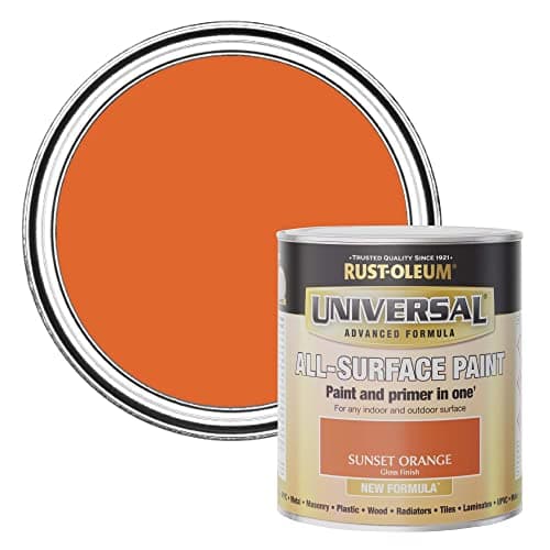 Image of Rust-Oleum Universal All Purpose Paint & Primer - Gloss Sunset Orange 750ml