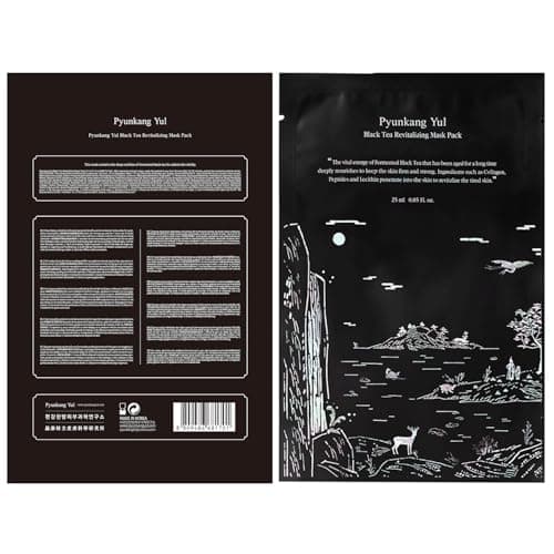 Image of [PKY] Pyunkang Yul Fermented Black Tea Revitalizing Mask Pack with Collagen & Shea Butter - Deep Moisturizing, Skin Revival & Elasticity Care, Korean Face Mask Sheet (25ml x 10ea)