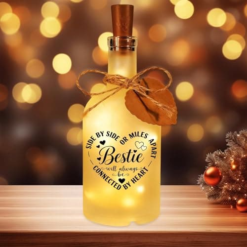 Image of Friendship Gifts for Women, Friend Gifts LED Bottle Lights with Cork, Exquisite Congratulations Gift with String Lights and Heart-Shaped Tags, Thank You Gift for Best Friend Bestie Soul Sister