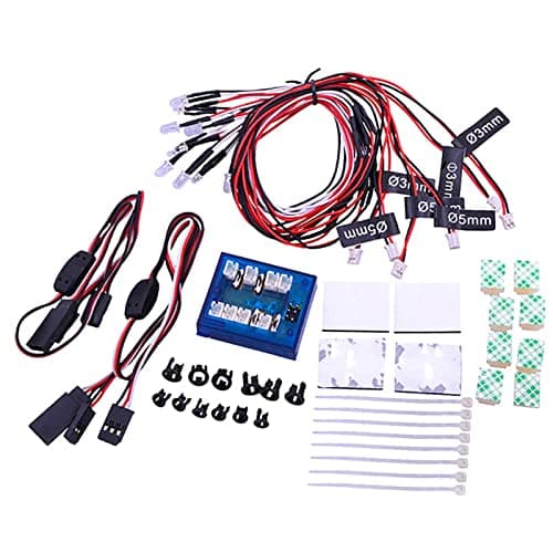Image of WANGCL Rc Car Lights Kit 12 LED Assemble Lighting System Kit Simulation Flashing Lights Steering Brake Lighting System Kit for Rc Car1/10 RC Car/Truck/Crawler