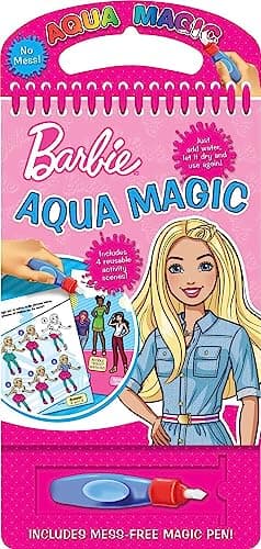 Image of Quickdraw Barbie Aqua Magic Kids Activity Art Pad Colouring Set Barbie Movie Painting & Puzzle Book With Magic Pen