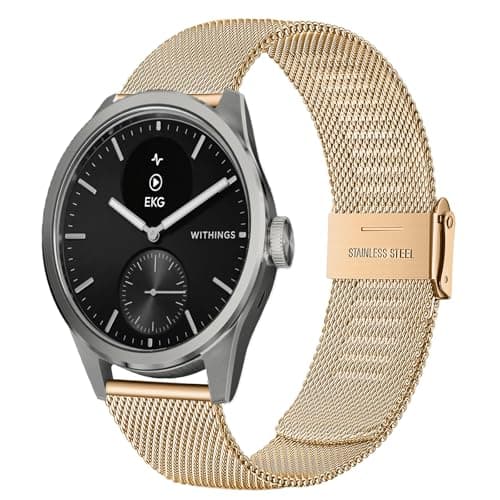 Image of SUGARJAR 18MM Metal Strap Compatible with Withings ScanWatch 38mm/ScanWatch 2 38mm/ScanWatch Light/Steel HR 36mm/Withings Move/Move ECG/Steel