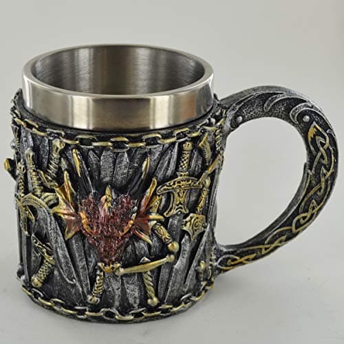 Image of Fiesta Studios Sword & Dragon Tankard Incredibly Detailed Resin Drinking Cup or Altar Ornament for Fantasy & Magic Fans