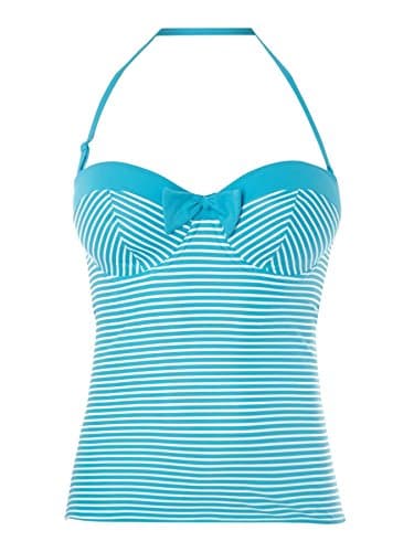 Image of Freya Swim Womens Tootsie Underwired Bandeau Tankini Top size 30FF in Blue
