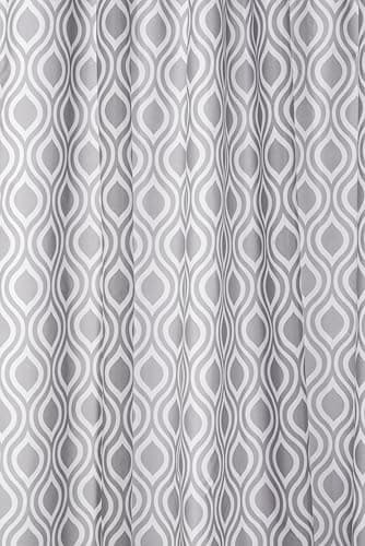 Image of Croydex Grey Medallion Textile Shower Curtain with Hygiene 'N' Clean