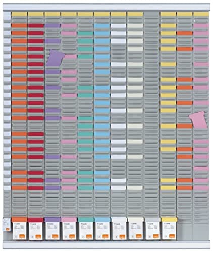 Image of Nobo – T-Card Yearly Planner/Calendar Board (French Language) 13 Columns, 54 Slots 96 Haut. x 80 Larg.cm White