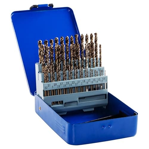 Image of Rennie Tool Company 1-6mm HSS Cobalt Drill Bit Sets With Metal Case - Drill Bits Set of 51 Pieces for Stainless Steel, Aluminium, Hards Metals, Cast Iron, Plastic & Wood