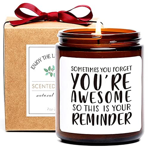Image of Thank You Gifts, You're Awesome Scented Soy Candle, Funny Inspirational Gifts for Women Birthday, Friends, Daughter, Mum, Wife, Girlfriend, Retirement Friendship Appreciation Teacher Present Christmas
