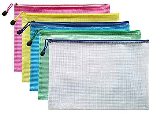 Image of A4 Zip Wallets Plastic Zip Wallets 5Pcs A4 Zip Folders Extra Thick-5Pack