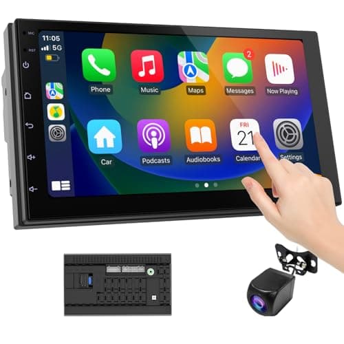 Image of Haudio 7 Inch 2 Din Wireless Car Screen for Apple CarPlay & Android Auto,with Backup Camera,FM/AM,Mirror Link,Bluetooth,Voice Control,GPS Navigation for All Cars |CarPlay Screen (RAM 2GB+ROM 32GB)