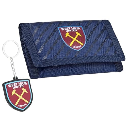 Image of West Ham United F.C. Sports Fan Trifold Wallet Accessories Set with Card Slots & Coin Pocket Supporters' Gear Football Gifts for Boys