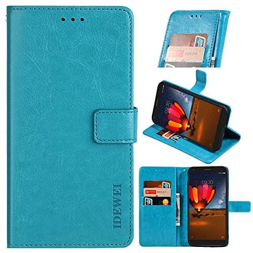 Image of BellaCase Alcatel 1B 2020 Premium Leather Wallet Case [Card Slots] [Kickstand] [Magnetic Buckle] Flip Folio Cover for Alcatel 1B 2020 Smartphone(Sky blue)