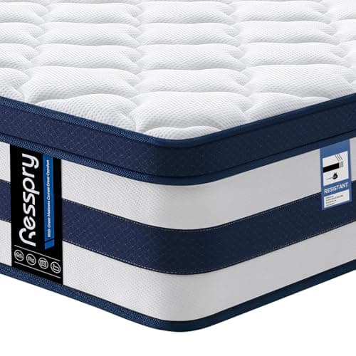 Image of Resspry Super King Mattress 6FT, 12 Inch Memory Foam Sprung Hybrid Mattress, 9-Zone Personalized Support for All Sleepers, Medium Firm Puffy Collection, 100 Night Home Trial