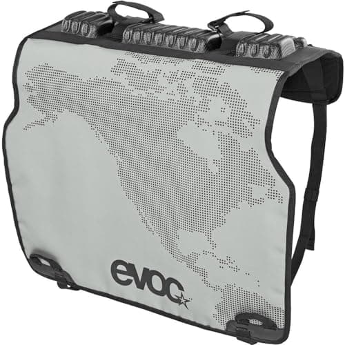Image of EVOC TAILGATE PAD DUO for bike transport in the pickup (bike carrier without trailer coupling, fixation of 2 bikes, access to tailgate lever, bike & tailgate protection), stone grey