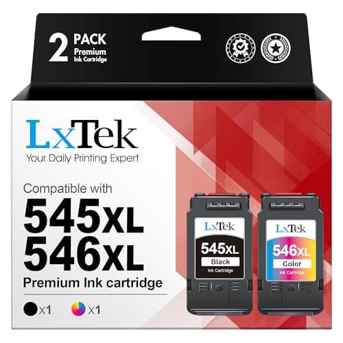 Image of LxTek PG-545XL CL-546XL Ink Cartridges Replacement for Canon 545XL 546XL for PIXMA TR4551 PIXMA MG2550 PIXMA MG2550S PIXMA TS3150 TS3350 TS3351 TS3450 TS3452 TR4650 (Black Colour, 2-Pack