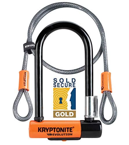 Image of Kryptonite Evolution Mini 7 Bike U Lock & 4 Foot Flex Cable - Sold Secure Gold