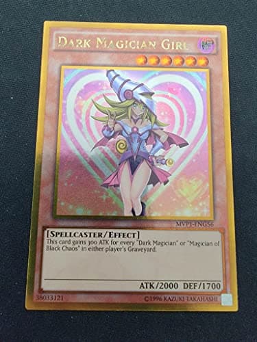 Image of YU-GI-OH! Dark Magician Girl - Collectible Card: Gold, Unlimited Edition, Gold Rare, Anime, 1 unit