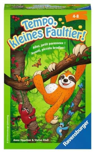 Image of Ravensburger 23463 Tempo, Small Sloth, Gift Game for 2-4 Players, Children's Game from 4 Years, Compact Format, Travel Game, Board Game