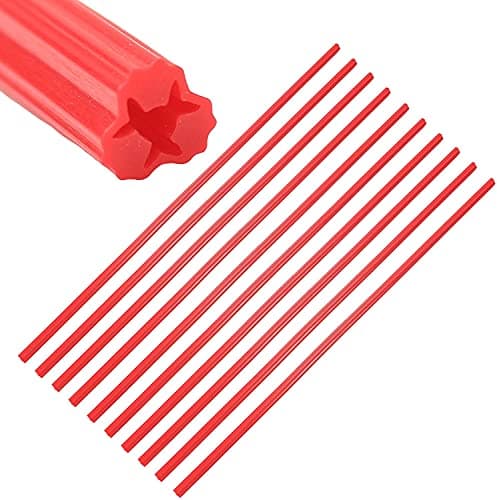 Image of Merriway BH02063 (10 Pcs) Cut to Fit Hardwall Concrete Anchor PVC Wall Plug, Red 300 mm (12 Inch) for 6-8 Screws, Drill Size 6 - Pack of 10 Pieces