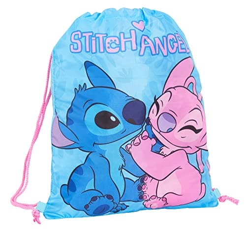 Image of Disney Stitch Drawstring Bag Girls PE Kit Gym Bag Boys School Trainer Swim Bag Kids School Backpack