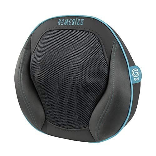 Image of HoMedics Gel Back Massager Massage Chair Pillow Cushion, Multi Use, Relax Back Neck Shoulder Lumbar Leg Muscles, Deep Kneading Shiatsu Soothing Heat, Gel Node Natural Touch Treatment for Home + Office