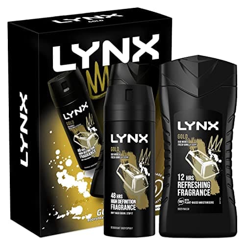 Image of Lynx Men Gold Duo Gift Set - Body Spray 150ml & Shower Gel 225ml, Stocking Filler for Him