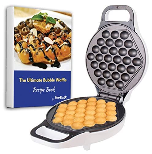 Image of Hong Kong Bubble Waffle Maker by StarBlue with Bonus Recipe e-Book - White - Make Hong Kong Style Bubble Egg Waffle in 5 Minutes, AC 220-240V 50/60Hz 640W, UK Plug