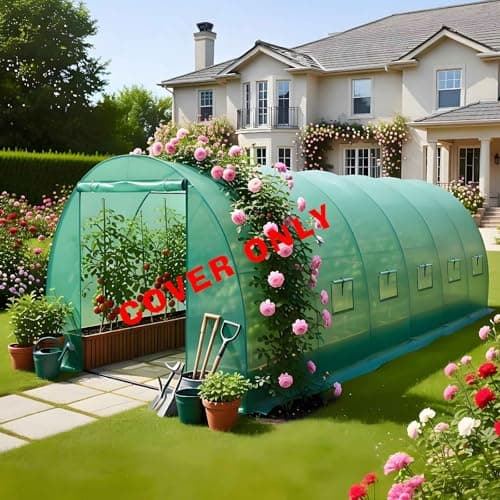 Image of BirchTree 6M(L) x 3M(W) x 2M(H) Polytunnel Greenhouse Pollytunnel Poly Polly Tunnel 6 Section Cover Only
