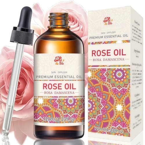 Image of Rose Oil for Face & Body - Anti-Aging & Scar Treatment for Dry Skin, Stretch Marks, Scalp & Nails, Natural Scented Massage Oil for Radiant Glow