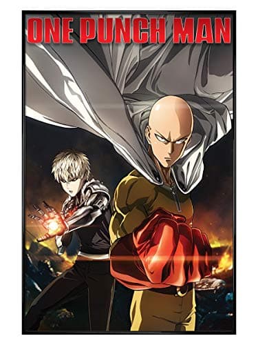 Image of One Punch Man Gloss Black Framed Destruction Maxi Poster 61x91.5cm