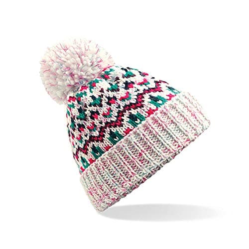 Image of ASVP Shop Corkscrew Cable Knitted Bobble Hat Plain Mens Womens Beanie Warm Winter Pom Wooly Cap (Sherbet)