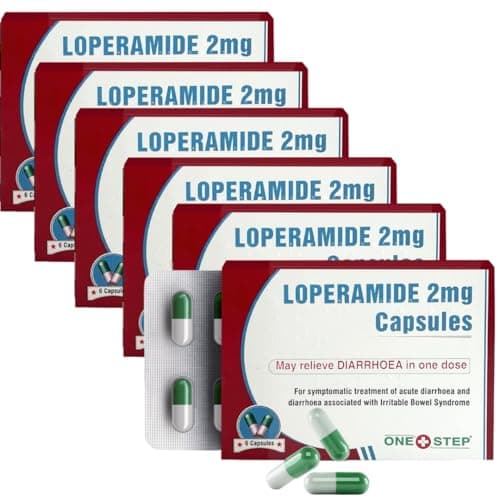 Image of One Step Diarrhoea Relief 2mg Capsules Loperamide Hydrochloride 36 Capsules - 6 Packs