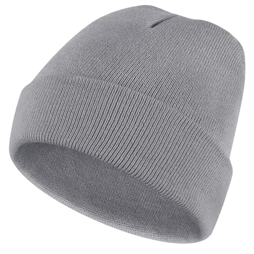 Image of Yisica Beanie for Men Women, Soft Warm Slouchy Beanie Hats Winter Knit Caps Ski Hat Unisex (UK, Alpha, One Size, Light Gray)