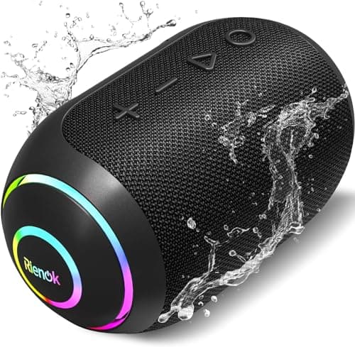 Image of RIENOK Bluetooth Speaker Wireless Portable Waterproof Speaker with Bass 10-Hour Playtime IPX7 Bluetooth 5.3 TF Card Mini Speakers for Home Garden Party Camping Travel