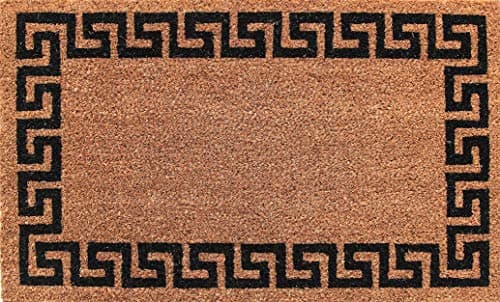 Image of Coco & Coir Door Mats Indoor | Natural Coir Doormat | Non Slip Abstract Design Entrance Welcome Mat (Aztec Wall 45cm x 75cm)